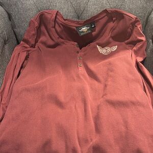 Harley-Davidson Women's Maroon Long Sleeve Tee